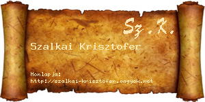 Szalkai Krisztofer névjegykártya